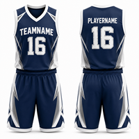 Seragam Basket Geometris Ramah Lingkungan 100% Poliester Bernapas, Set Jersey Tanpa Lengan dan Celana Pendek, Pakaian Tim Bermotif untuk Olahraga