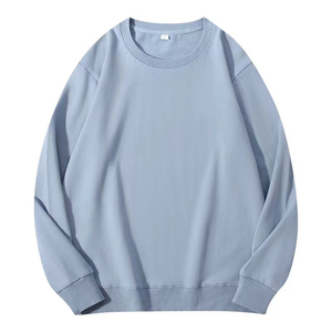 Sweat-shirt à col rond pour femme, couleur unie, tricoté en coton, respirant, décontracté, pour l'automne - Product Image 2