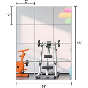 Specchio da Parete per Palestra Domestica, Senza Cornice, 12 Pollici, 12 Pezzi, a Tutta Lunghezza, per Palestra Domestica - Product Image 3