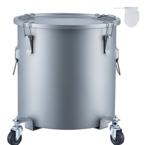 Secchio per Grasso in Acciaio al Carbonio da 10 Galloni con Base Girevole e Rivestimento Antiruggine - Fabbricazione in Acciaio per Cucine Commerciali - Product Image 1