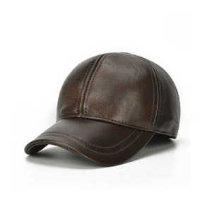Casquette de baseball de haute qualité en cuir véritable pour homme, ajustable, en cuir de vachette véritable, casquette d'hiver - Product Image 5