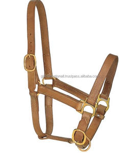 Cabestro de caballo de cuero duradero de alta resistencia a elección profesional con herrajes de latón ajustables sólidos tamaños personalizados disponibles - Product Image 3