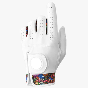 Guante de Golf Personalizado de Cuero Genuino Transpirable con Cierre de Velcro Unisex para Mano Derecha Ropa Deportiva con Impresión por Sublimación - Product Image 1