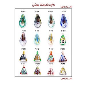 Pendentif en verre artisanal indien multicolore avec feuille d'argent, accessoire de bijouterie, fourniture pour la fabrication de boucles d'oreilles, ornement festif de vacances, prix en gros - Product Image 1