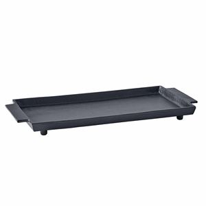 Wholesale Luxury Rectangular Gold Metal <b>Tray</b> Bulk Hotel Serving Platter with Elegant <b>Mirrored</b> Base and Sleek Minimalist Frame - Product Image 3
