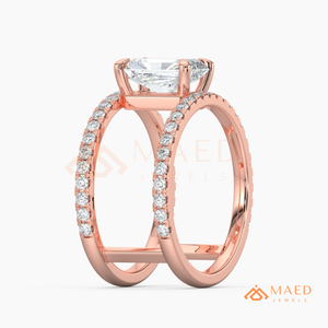 แหวนวงเปิดประดับมอยส์ซาไนต์สำหรับผู้หญิง สีโรสโกลด์ เหมาะสำหรับงานหมั้น งานแต่งงาน งานครบรอบ หรือสวมใส่ในชีวิตประจำวัน สไตล์หรูหรา - Product Image 6
