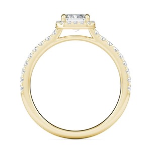 แหวนหมั้นเพชรทรงเหลี่ยมมรกต 1.00 กะรัต ทองคำขาว 14K ประดับเพชรรอบวงสำหรับผู้หญิง - Product Image 3