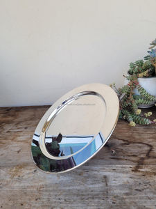 Recién llegado, plato de servicio decorativo elegante, cargador Chapado en plata real para fiestas y eventos, decoración perfecta de vajilla superior - Product Image 5