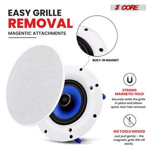 Par de Altavoces de 8 Pulgadas y 500W de 2 Vías para Empotrar en Techo/Pared, Modelo CL 08 2W, Montaje Empotrado de 5 Núcleos para Cine en Casa - Product Image 4