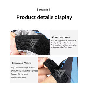 Guantes de Ciclismo de Medio Dedo para Verano, Venta al Por Mayor de Fábrica, Hechos con Tela Elástica, Tela de Rizo, Cuero Sintético y Almohadillas de Goma - Product Image 4