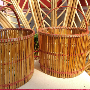 Unique Triangular Woven <b>Bamboo</b> Storage <b>Basket</b> Elegant purple Patterns Eco-Friendly Luxury Style Hanging Functional Design for - Product Image 6