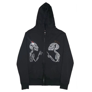 New Eco-Friendly Oversized Winter <b>Rhinestone</b> <b>Hoodie</b> for Unisex Heavy Weight High Quality Customized - Product Image 2