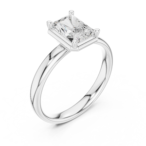 Bague de fiançailles et de mariage solitaire pour femme en argent sterling 925 avec moissanite taille émeraude, bijoux fins de qualité supérieure, bague solitaire élégante - Product Image 1