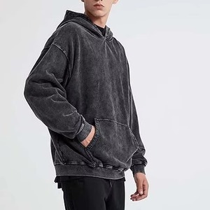 Sudadera con Capucha Extra Grande para Hombre, Color Sólido, Algodón French Terry, Estilo Casual para Otoño, con Bolsillo Delantero y Manga Regular - Product Image 2