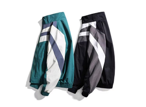 Men's Outdoor Windbreaker Jacket with Canvas Fabric <b>Stand</b> Collar Front Logo Waterproof & Lightweight Design - Product Image 2
