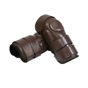 Genouillères en cuir élastique de haute qualité à 3 sangles pour l'équitation, respirantes et rembourrées pour une protection confortable des genoux - Product Image 3