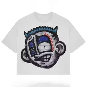 เสื้อยืดผู้ชายสั่งทำพิเศษ ผ้าฝ้าย 100% เนื้อหนา สตรีทแวร์ ทรงหลวมใหญ่ แบบดิสเทรส พิมพ์ลาย - Product Image 1