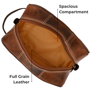 Bolsa de Maquillaje de Viaje Personalizada con Logotipo, Unisex, de Cuero Genuino, con Cierre, Asa Suave, Resistente al Agua, Diseño de Puntos, Moderna y Duradera - Product Image 4