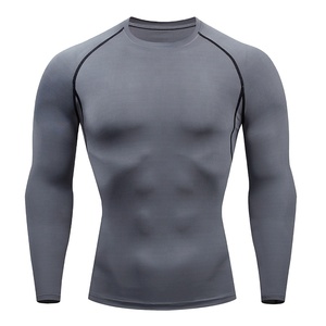Men's Black Long Sleeve Rash Guard Quick Dry Spandex Polyester Compression Shirt Full Sleeve <b>Athletic</b> Top Compression Gear - Product Image 4