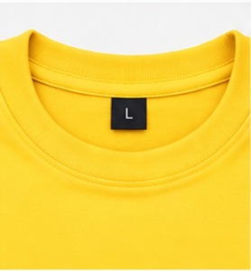 <b>Men's</b> Yellow Cotton T-Shirt Short Sleeve O-Neck Regular Fit Casual Solid Color Jersey Knit Blank Design - Product Image 5