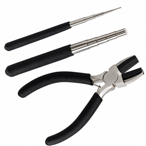 Edelstahl-Schmuckzange Ringgrößenmesser für DIY-Ringherstellung Schmuckfassungswerkzeuge mit Schwarzem Griff - Product Image 4
