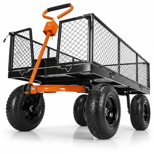 Heavy Duty Wagon Steel <b>Mesh</b> <b>Garden</b> Cart OEM/ODM 1200Lbs Steel <b>Mesh</b> Bed 10-inch Pneumatic Tires for Hauling Soil ODGGAD011 - Product Image 1