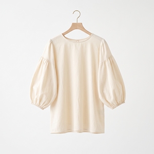 Blusa Casual de Lino para Mujer, Corte Holgado, Manga Abullonada, Diseño Exclusivo, OEM ODM, Venta al Por Mayor, Fábrica, Logotipo Personalizado |   MOQ Bajo XS - Product Image 1