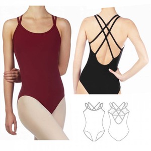Women Criss Cross Strap <b>Leotard</b> Solid Color High Waist <b>Gymnastics</b> Dance Wear Elegant Fit All Seasons - Product Image 4