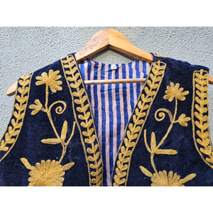 Velvet Embroidered Vest Women's Sleeveless Bomber Jacket Reversible Breathable Winter Outerwear Boho Autumn Style <b>gift</b> for her - Product Image 4