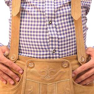 Costume Lederhosen pour homme avec logo personnalisé, tenue bavaroise authentique pour l'Oktoberfest, cuir véritable avec fabrication OEM professionnelle - Product Image 4