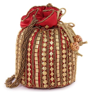 Indian Handmade Embroidery Ethnic wedding Gift Party Bags wrist handbag coin Potli Bags