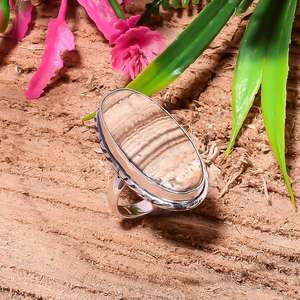 Bague en corail naturel faite à la main, argent sterling 925, corail ovale, style bohème, bijou statement, cadeau pour femme - Product Image 4