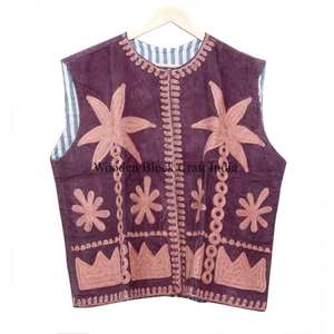 Elegantes Chalecos de Mujer con Bordado Floral de Algodón, Sin Mangas, Cortos, para Invierno y Otoño, Hechos a Mano, para Eventos y Fiestas - Product Image 4