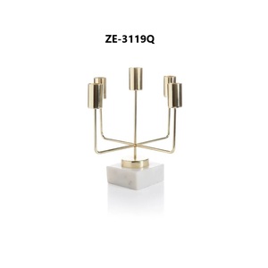 ZE-3202G Round Black Natural Wood Candle <b>Stand</b> with 4 Taper Candle Holders for Christmas Home Decoration ZAHID EXPORTS - Product Image 2