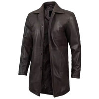 Manteau en cuir d'agneau véritable pour homme, personnalisé, anti-rides, rembourré de duvet, à un bouton, toutes les couleurs, vêtements d'extérieur pour adultes