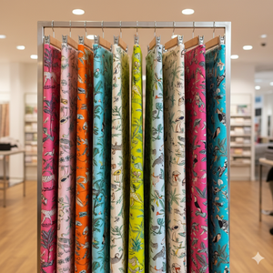 ผ้าฝ้ายออร์แกนิคพิมพ์ลายสัตว์ ลี ซูเวนิร์ส ผลิตจากผ้าป๊อปลินหวีอย่างดี เป็นมิตรต่อสิ่งแวดล้อม 100% ซึมซับความชื้น ระบายอากาศได้ดี น้ำหนักเบา - Product Image 3