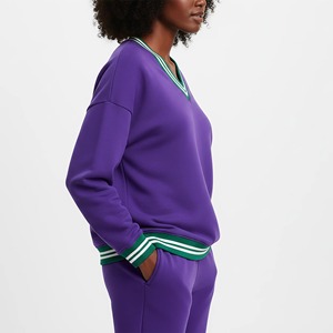 Sweat-shirts pour femmes en gros : Sweat-shirts et sweats à capuche élégants en molleton bouclette, sweats à capuche oversize à col rond pour femmes, tendance - Product Image 6