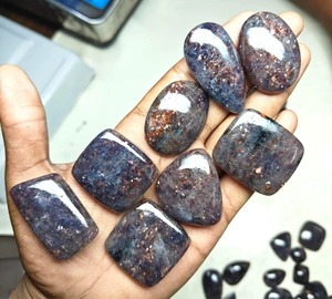 Joyería de Iolita y Piedra del Sol Multicolor Natural de Alta Calidad, Escamas de Ópalo Arcoíris y Gemas en Forma de Pera de Cristal - Product Image 1