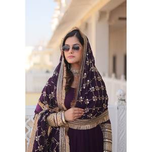 Vestido WAINE COLOUR READYMADE ALIA CUT con Conjunto de Dupatta, Talla XS-KKA-1070 - Product Image 4