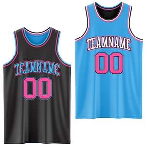 Vente en gros directe OMMIZ INDUSTRY Maillot de basket-ball à col rond en tricot côtelé rouge noir-blanc de qualité supérieure personnalisé - Product Image 2