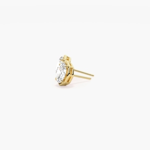 Oval Lab Grown Diamond Stud <b>Earrings</b> 0.20CT 14K Gold Rhodium Plated Luxury Women's Engagement Wedding Jewelry - Product Image 6