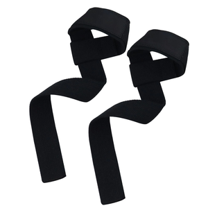 Sangles de levage réglables en coton avec logo personnalisé, support de poignet rembourré durable, sans élasticité, pour la musculation, le soulevé de terre et la force - Product Image 1