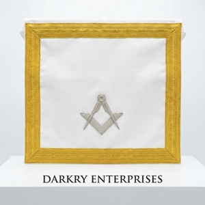 Custom Master Mason <b>Apron</b> Premium <b>White</b> Lambskin Leather Blue Velvet Border Gold Bullion Wire Hand Embroidery Masonic Regalia - Product Image 3