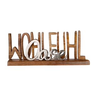 Ornement de haute qualité en métal avec base en bois, plaqué argent, pour la décoration, les cadeaux et l'accentuation des étagères. - Product Image 1