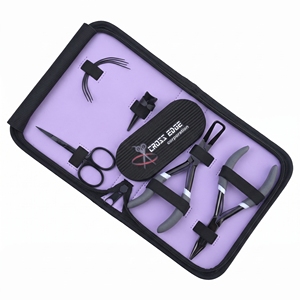 Kit professionnel d'outils pour extensions capillaires en acier inoxydable : pinces à micro-perles, aiguilles à coudre, séparateur de mèches Velcro - Product Image 6