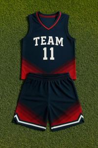Ensemble de maillots de basket-ball Team 11 pour hommes, sans manches, col en V, polyester respirant, short à taille boutonnée, toutes saisons SPORTS - Product Image 6