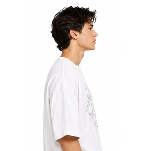 เสื้อยืดโอเวอร์ไซส์ผู้ชาย ผ้าฝ้าย 100% พิมพ์ลายพัฟฟ์ คอกลม แขนสั้น สไตล์ลำลอง สตรีทแวร์ ทรงหลวม เสื้อผ้าแฟชั่นสั่งทำพิเศษ - Product Image 6