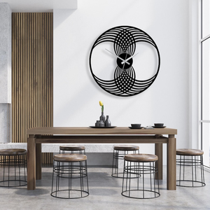 Horloge murale moderne en métal, design circulaire ondulé entrelacé, horloge décorative contemporaine, horloge artistique pour chambre à coucher, salon - Product Image 5