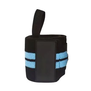 Muñequeras Deportivas con Rayas Azul Cian, Soporte Resistente para Levantamiento de Pesas, Powerlifting, Fitness Profesional - Product Image 1