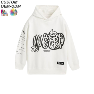 Children's Solid Color Sports Hoodie Customizable Pattern Generation Hair Pullover Sweatshirt Baby 100% Cotton Foreign Trade - Product Image 6